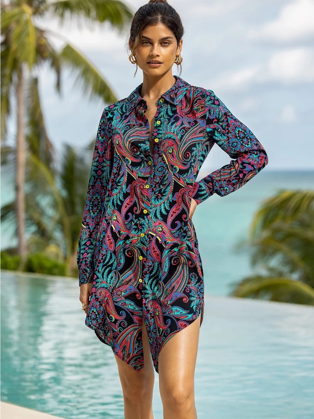 Luli Fama QUE LINDA - Blouse Dress — Multicolor